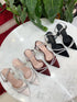 Rhinestone Embedded Bridal Pointy Heels